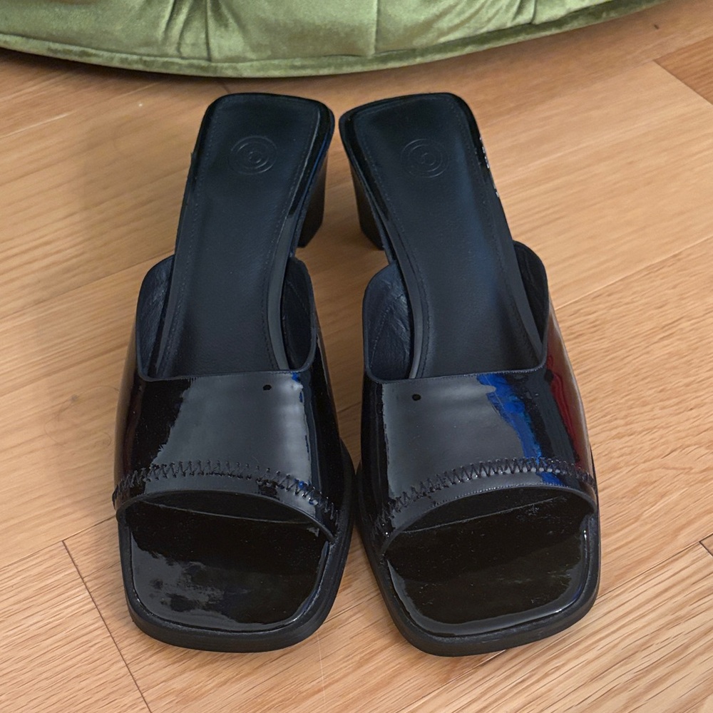Urban Outfitters Black Patent Mules